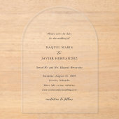 Raquel Classic Elegant Wedding Save the Date Acryl Uitnodigingen (Voorkant)