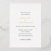 Raquel Classic Elegant Wedding Save the Date Folie Uitnodiging (Voorkant)