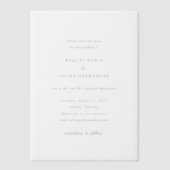 Raquel Classic Elegant Wedding Save the Date Vellum Uitnodigingen (Voorkant)