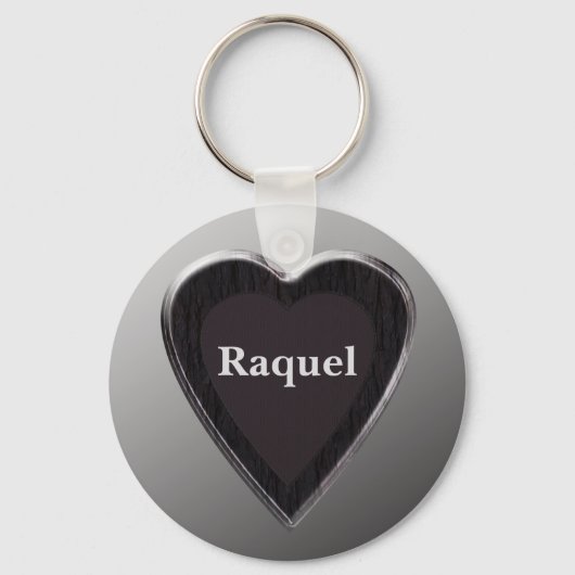 Raquel-hartkeychain, met 369MyName Sleutelhanger (Voorkant)
