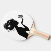 Raquette De Ping Pong De witte vlindervrouw Tafeltennisbatje (Zijkant)