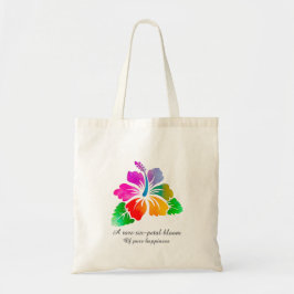 Rare 6-Petal Hibiscus-Colorful Hawaiian Good Luck Tote Bag