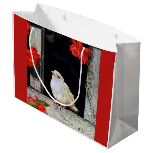 RARE albino robin Groot Cadeauzakje (Achterkant Gekanteld)