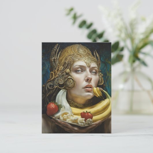 Rare Banaan Split Sundae Goddess Briefkaart (Staand voorkant)