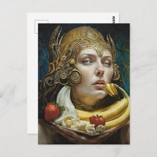 Rare Banaan Split Sundae Goddess Briefkaart (Voorkant / Achterkant)