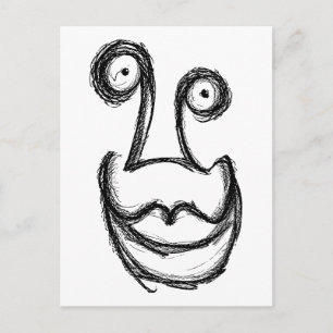 Rare bizarre onnozele gezicht briefkaart