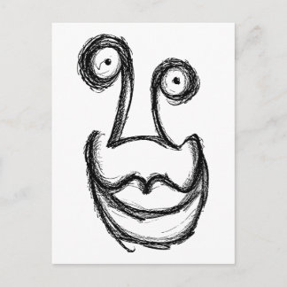 Rare bizarre onnozele gezicht briefkaart