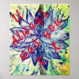 Rare Blue Dahlia Flower Poster
