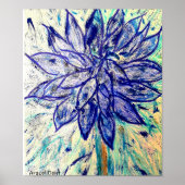 Rare Blue Dahlia Flower Poster (Voorkant)