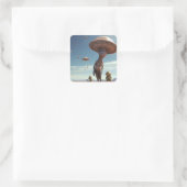 Rare buitenaardse planeet vierkante sticker (Tas)