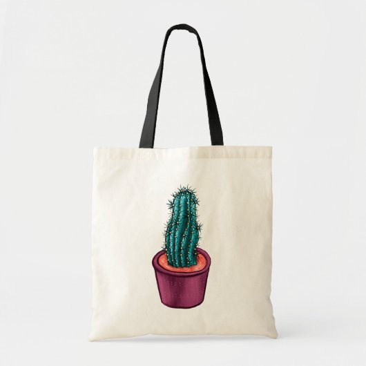 Rare Cactus Trippy Potted Succulent Plant Tote Bag (Voorkant)