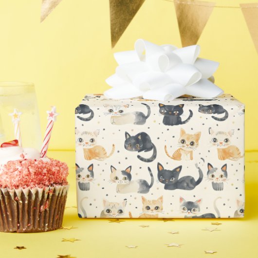Rare Cats Pattern Cadeaupapier (Verjaardagsfeest)