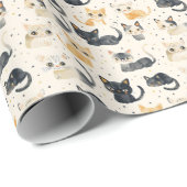 Rare Cats Pattern Cadeaupapier (Rol Hoek)