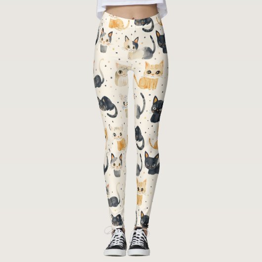 Rare Cats Pattern Leggings (Voorkant)