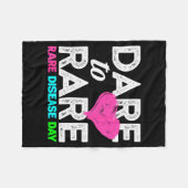 Rare Disease Awareness Shirt - Dare To Rare Diseas Fleece Deken (Voorkant (Horizontaal))