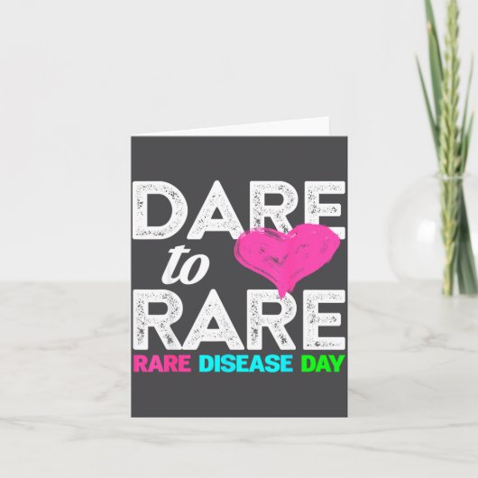 Rare Disease Awareness Shirt - Dare To Rare Diseas Kaart (Voorkant)