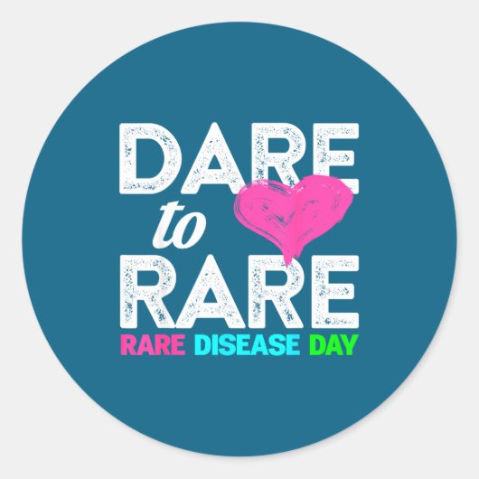 Rare Disease Awareness Shirt - Dare To Rare Diseas Ronde Sticker (Voorkant)