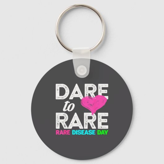 Rare Disease Awareness Shirt - Dare To Rare Diseas Sleutelhanger (Voorkant)