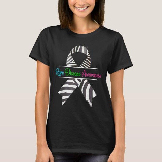 Rare Disease Awareness Shirt - Zebra Rare Disease (Voorkant)