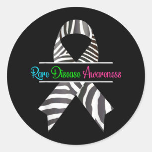 Rare Disease Awareness Shirt - Zebra Rare Disease Ronde Sticker