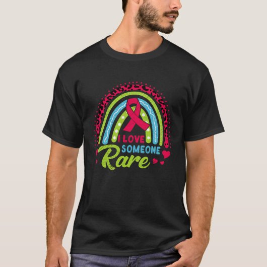 Rare Disease Awareness Zebra Ribbon I Love Someone T-shirt (Voorkant)