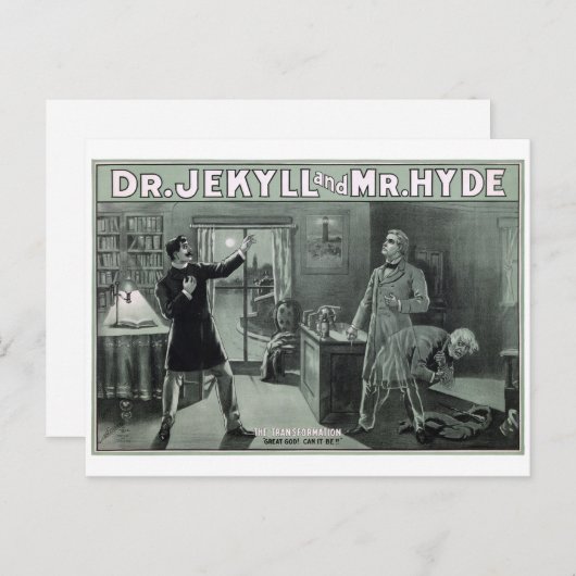 Rare Dr. Jekyll en de heer Hyde Transformation Pos Briefkaart (Voorkant / Achterkant)