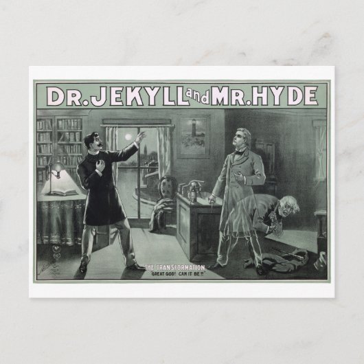 Rare Dr. Jekyll en de heer Hyde Transformation Pos Briefkaart (Voorkant)