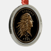 Rare Early American Penny Metal Ornament (Rechts)