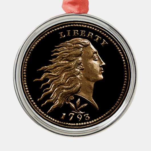 Rare Early American Penny Metal Ornament (Voorkant)
