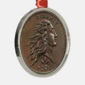 Rare Early American Penny Metal Ornament (Rechts)