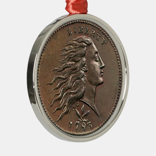 Rare Early American Penny Metal Ornament (Rechts)