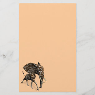 Rare Elefant Giraffe Hybride Briefpapier