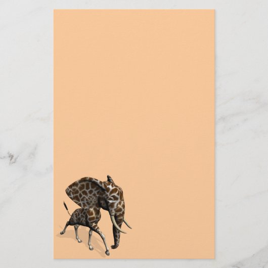 Rare Elefant Giraffe Hybride Briefpapier (Voorkant)
