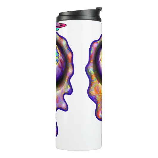 Rare Eyeball Emoji Paint Drip Art M13 Thermosbeker (Gedraaid links)