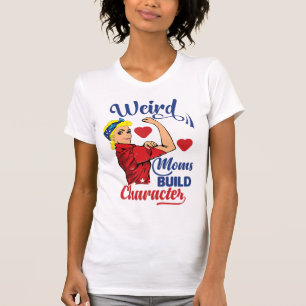 rare gekke moeders bouwen karakter op t-shirt
