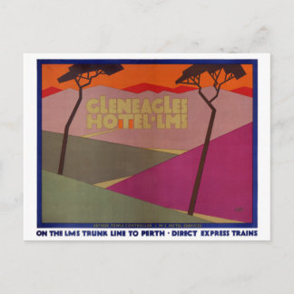 Rare Gleneagles Vintage Travel Poster teruggezet Briefkaart