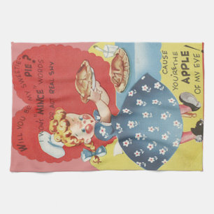 Rare Grappige Gehakt Appeltaart Serveerster Valent Theedoek