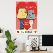 Rare grappige lamp licht hart Valentijn Poster (Thuiskantoor)