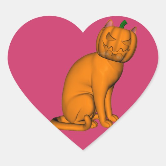 Rare Halloween Kat Hart Sticker (Voorkant)