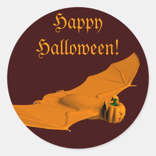 Rare Halloween-vleermuis Ronde Sticker (Voorkant)