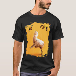 Rare Kat Lama met Vliegende Taco T-shirt