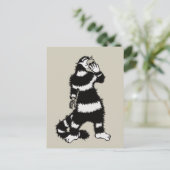 Rare kat schedel masker grillig gotisch briefkaart (Staand voorkant)