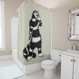 Rare kat schedel masker grillig gotisch douchegordijn