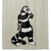 Rare kat schedel masker grillig gotisch douchegordijn (Voorkant)