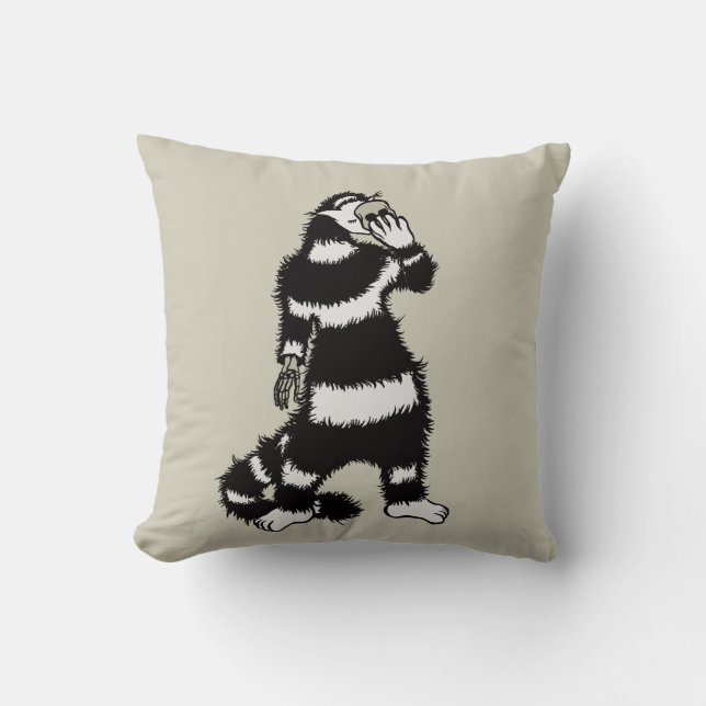 Rare kat schedel masker grillig gotisch kussen (Voorkant)