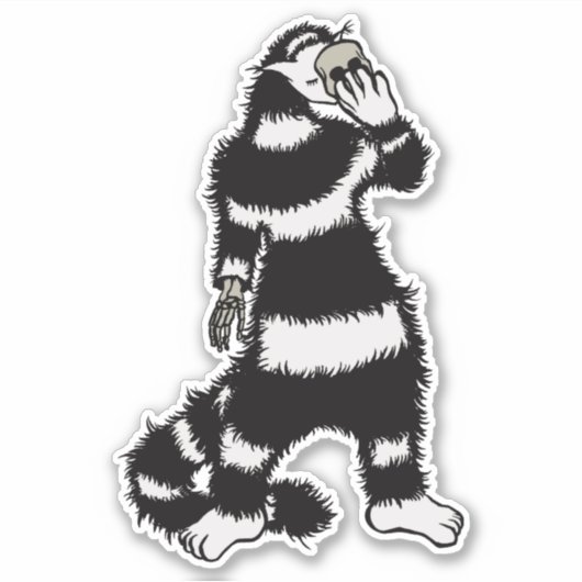 Rare kat schedel masker grillig gotisch sticker (Voorkant)