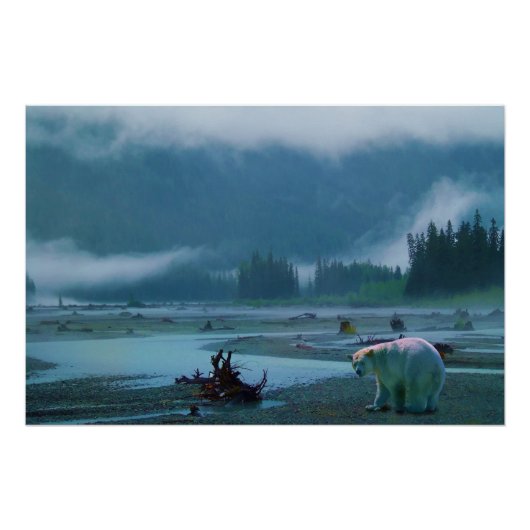 Rare Kermode Beer (Spirit Beer) en Misty River Poster (Voorkant)