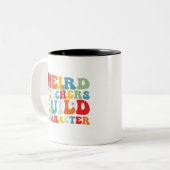 Rare leraar bouwen karakter groovy leraar tweekleurige koffiemok (Voorkant links)