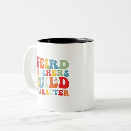 Rare leraar bouwen karakter groovy leraar tweekleurige koffiemok (Voorkant links)