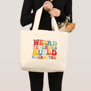 Rare leraar bouwt karakter groovy leraar grote tote bag